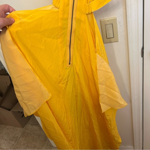 Aya Muse Citrine Silk Maxi Dress Yellow Blue Cut-Out NWT Small Wedding Formal - Picture 11 of 12